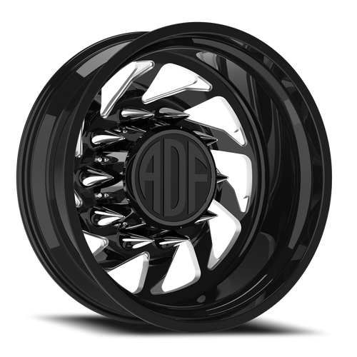 Adf Contractor Left Dually - Wheel 24x8.25 8x165.1 Gloss Black/Machined -167mm - FREE T-SHIRT INCLUDED! | D203BM248220-167L
