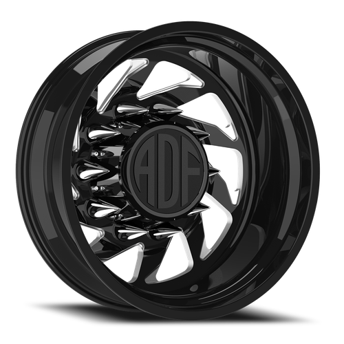 Adf Contractor Right Dually Wheel 24x8.25 8x165.1 Gloss Black/Machined -167mm - FREE T-SHIRT INCLUDED! | D203BM248222-167R