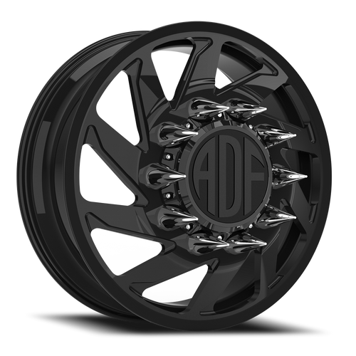 Adf Contractor Left Dually Wheel 20x8.25 8x200 Gloss Black 144mm - FREE T-SHIRT INCLUDED! | D203GB208225+144L