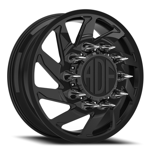 Adf Contractor Left Dually Wheel 22x8.25 8x170 Gloss Black 144mm - FREE T-SHIRT INCLUDED! | D203GB228223+144L