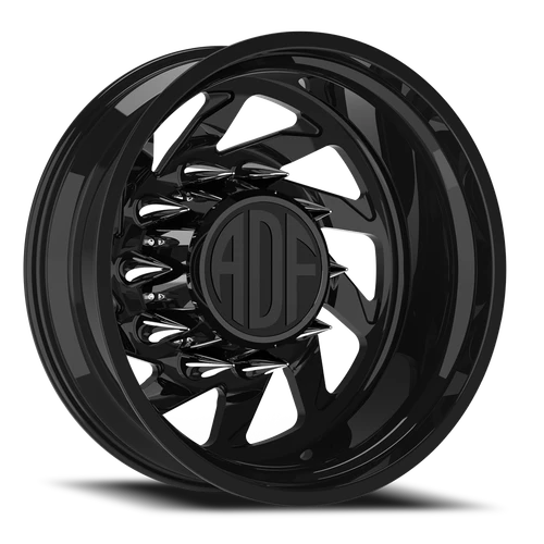 Adf Contractor Left Dually Wheel 28x8.25 8x165.1 Gloss Black -156mm - FREE T-SHIRT INCLUDED! - MINIMUM PURCHASE OF 4 WHEELS | D203GB288222-156L