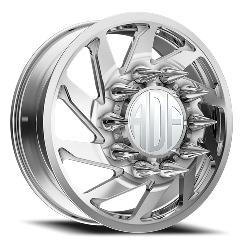 Adf Contractor Left Dually Wheel 26x8.25 8x165.1 Polished 132mm - FREE T-SHIRT INCLUDED! - MINIMUM PURCHASE OF 4 WHEELS | D203PP268222+132L