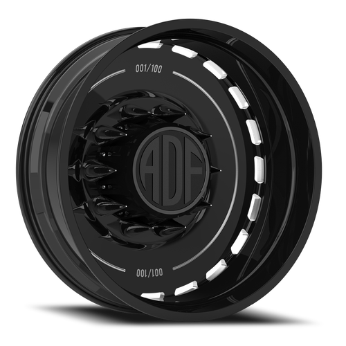 Adf Ltd Dually - Wheel 22x8.25 8x165.1 Gloss Black/Machined -167mm - FREE T-SHIRT INCLUDED! | D204BM228220-167