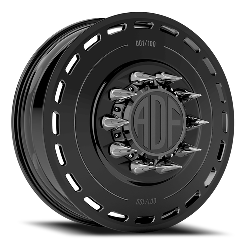 Adf Ltd Dually Wheel - 28x8.25 8x165.1 Gloss Black 132mm - FREE T-SHIRT INCLUDED! - MINIMUM PURCHASE OF 4 WHEELS | D204GB288221+132