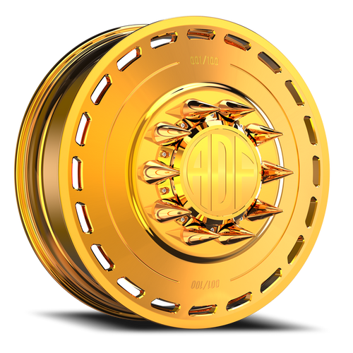 Adf Ltd Dually Wheel 20x8.25 8x200 24K Gold 144mm - FREE T-SHIRT INCLUDED! | D204GD208225+144