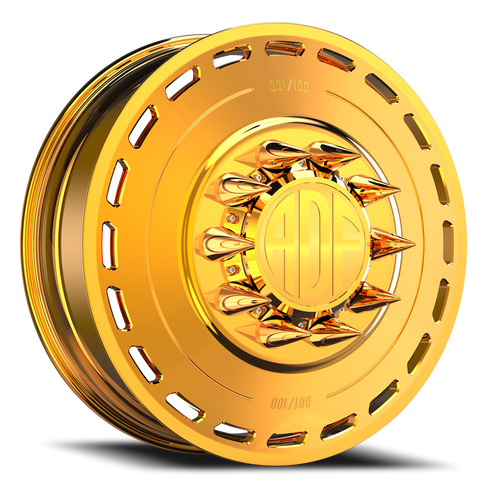 Adf Ltd Dually - Wheel 28x8.25 8x165.1 24K Gold 132mm - FREE T-SHIRT INCLUDED! - MINIMUM PURCHASE OF 4 WHEELS | D204GD288220+132
