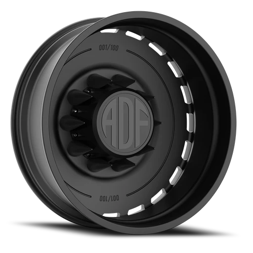 Adf Ltd Dually Wheel - 28x8.25 8x165.1 Satin Black -156mm - FREE T-SHIRT INCLUDED! - MINIMUM PURCHASE OF 4 WHEELS | D204SB288221-156
