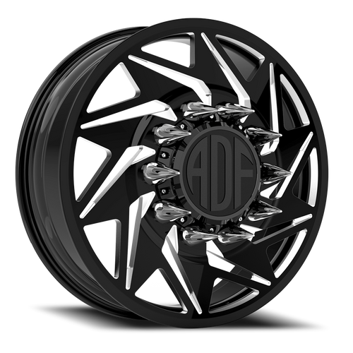 Adf Flex Left Dually Wheel 22x8.25 8x165.1 Gloss Black/Machined 144mm - FREE T-SHIRT INCLUDED! | D205BM228222+144L