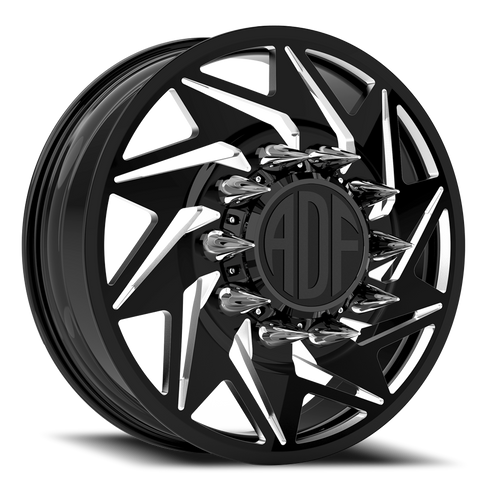 Adf Flex Left Dually Wheel 22x8.25 8x170 Gloss Black/Machined 144mm - FREE T-SHIRT INCLUDED! | D205BM228223+144L