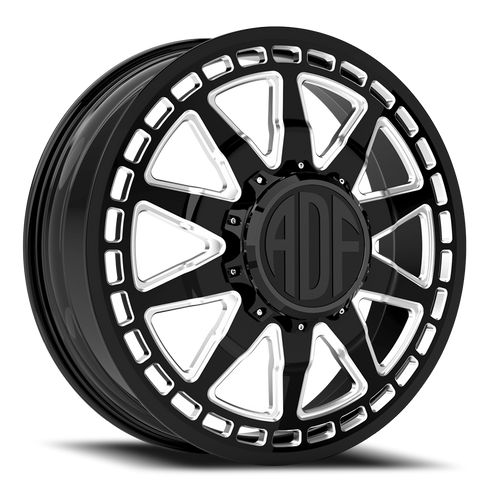Adf Taladega Dually Wheel 20x8.25 8x200 Gloss Black/Machined 144mm - FREE T-SHIRT INCLUDED! | D302BM208225+144