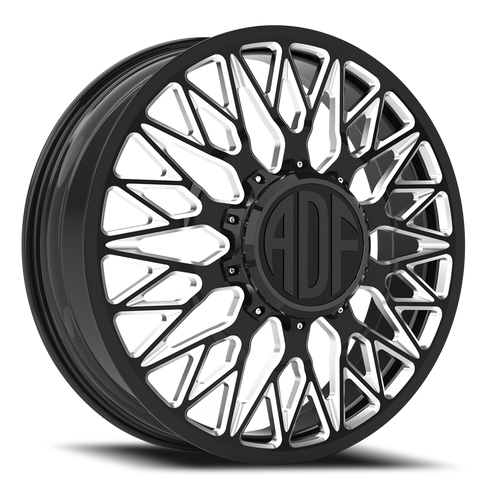 Adf Techno Mesh Dually Wheel 20x8.25 8x210 Gloss Black/Machined 144mm - FREE T-SHIRT INCLUDED! | D303BM208226+144
