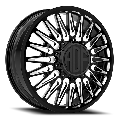 Adf Bobtail Dually Wheel 22x8.25 8x165.1 Gloss Black/Machined 144mm - FREE T-SHIRT INCLUDED! | D304BM228222+144