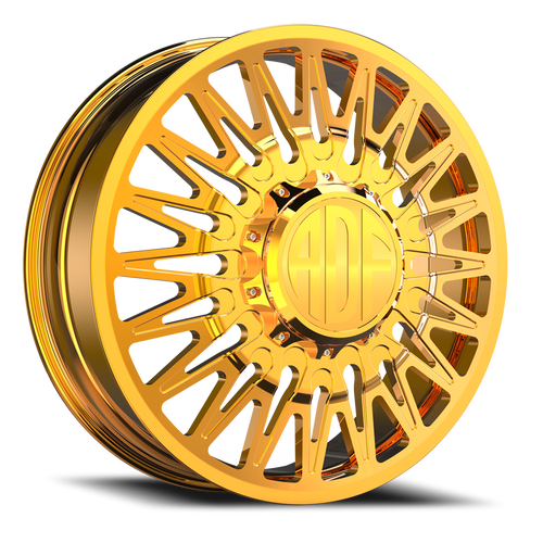 Adf Bobtail Dually Wheel 28x8.25 8x200 24K Gold 132mm - FREE T-SHIRT INCLUDED! - MINIMUM PURCHASE OF 4 WHEELS | D304GD288225+132