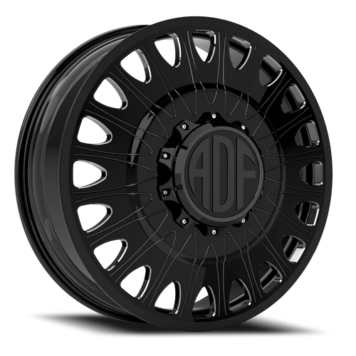 Adf Roulette Dually Wheel 26x8.25 8x200 Gloss Black 132mm - FREE T-SHIRT INCLUDED! - MINIMUM PURCHASE OF 4 WHEELS | D305GB268225+132