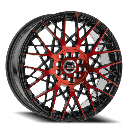 DOORBUSTER PRICING! - Spec-1 Sp-53 - Wheel - 17x7.5 5x108 & 5x114.3 Gloss Black & Red Machined 42mm | SP-5317753242BMR