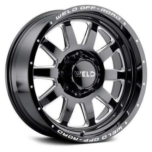 Weld Off-Road Stealth Wheels Rims 20x10 8x180 Gloss Black Milled -18mm | W10200018476