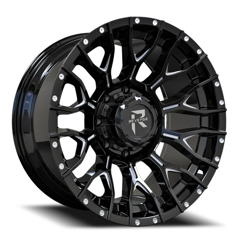 Revenge Rv201 Wheel 20x10 8x180 Black Milled -19mm | RV201-20108180-19BMW