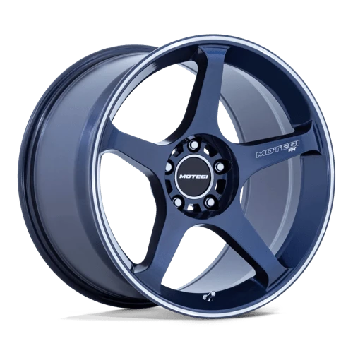 Motegi Mr159 Battle V Wheels Rims 18x9.5 5x114.3 Obsidian Blue W/ Machined Lip Stripe 15mm | MR159LD18951215