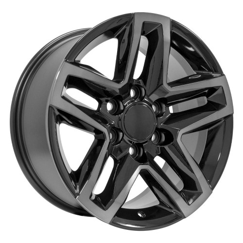 Oe Cv34B Wheels Rims 22x9 6x139.7 Black Machined W/ Tinted Clear 26mm | CV34B-22090-6550-26MBT