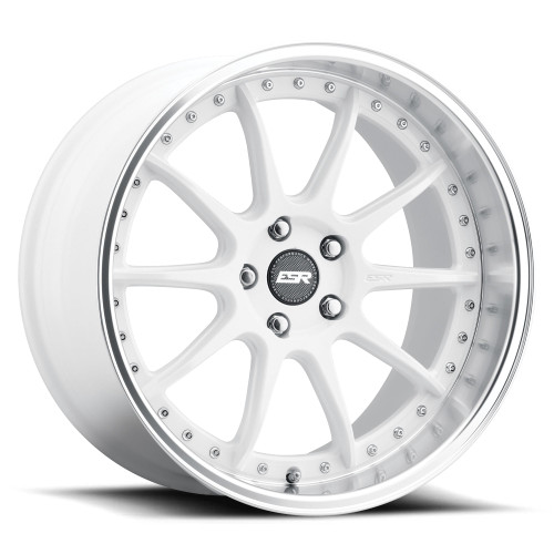 Esr Cs12 Wheels Rims 18x8.5 5x112 Gloss White W/ Machined Lip 35mm | 88551235 CS12WHT-ML