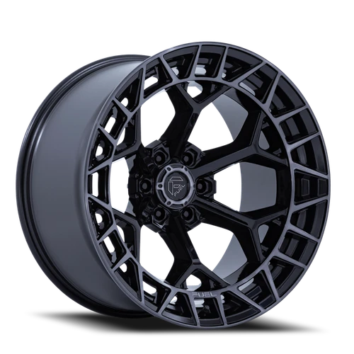 Fuel Fc873 Charger Wheel 22x10 6x139.7 Gloss Black Brushed Face Dark Tint -18mm - FREE T-SHIRT INCLUDED! | FC873BT22106818N