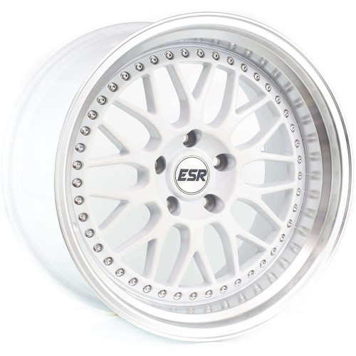 Esr Sr01 Wheels Rims 18x8.5 5x112 Gloss White W/ Machined Lip 30mm | 88551230 SR01WHT-ML