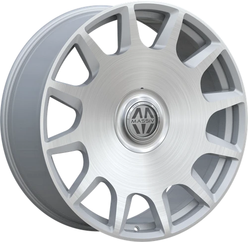 Massiv 927 Wheels Rims 24x9 6x135 6x139.7 Silver Brushed W/ Floating Cap 25mm | MAS927-24930SBR-FC