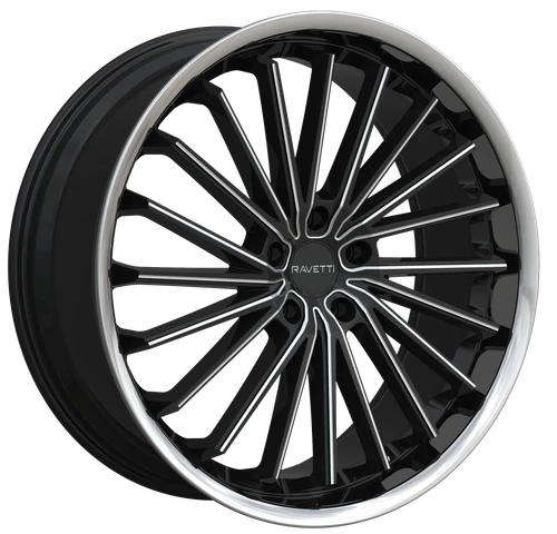 Ravetti M14 Wheels Rims 20x10 5x112 Silver Milled W/ Stainless Lip 40mm | RAV-M14-2174BMW