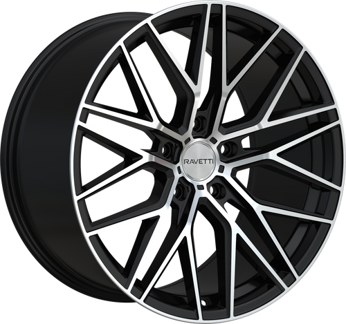 Ravetti M16 Wheels Rims 20x8.5 5x112 Satin Black Machined 35mm | RAV-M16-2874FM