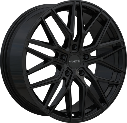 Ravetti M16 Wheels Rims 22x9 5x120 Gloss Black 32mm | RAV-M16-22966B