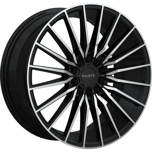 Ravetti M18 Wheels Rims 18x8 5x100 5x114.3 Black Machined 38mm | RAV-M18-8850BM