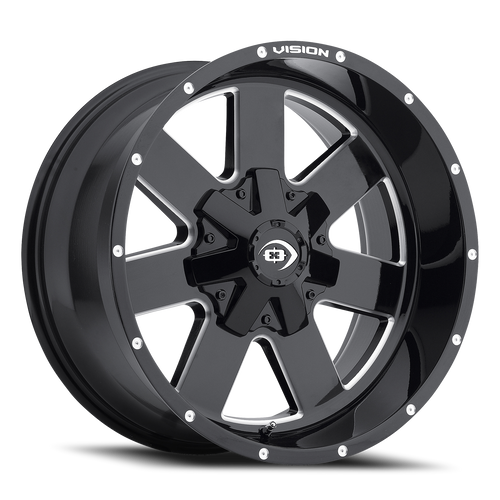 Vision Arc 411 Wheel 20x9 6x139.7 Gloss Black Milled Spoke -12mm | 411-2983MS-12