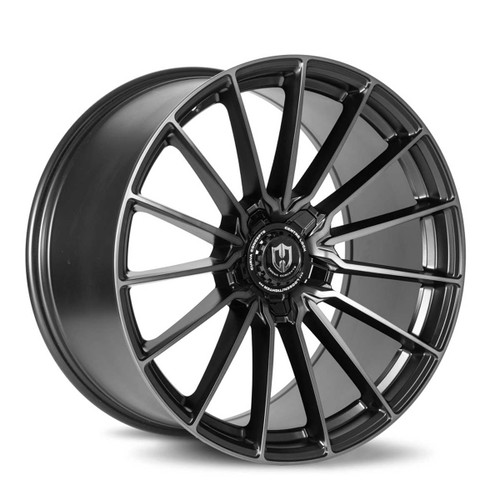 Curva Cff75 Wheels Rims 19x8.5 5x114.3 Black Machined Face Dark Tint Satin Lacquer 35mm | CFF75-19851143573BTMFS