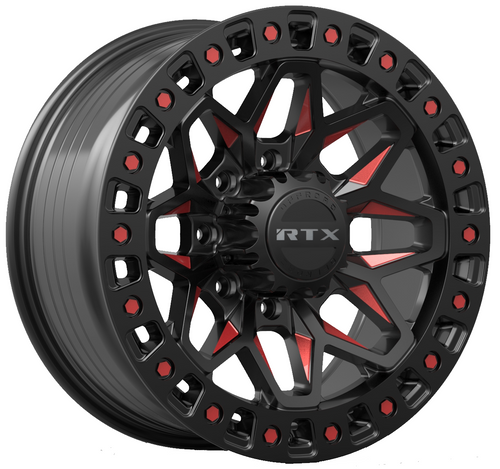 Rtx Zion Wheels Rims 18x9 8x180 Black Milled Red 20mm | 083282