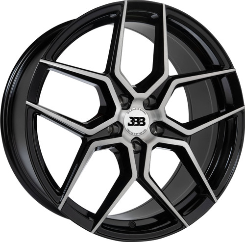 Big Baller Brand H141 Z05 Wheels Rims 17x8 5x120 Gloss Black With Brushed Face 35mm | H141-Z05-1414