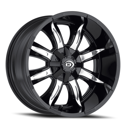 Vision Manic 423 Wheel 17x9 5x114.3 & 5x127 Gloss Black Machined Face -12mm | 423-7907GBMF-12