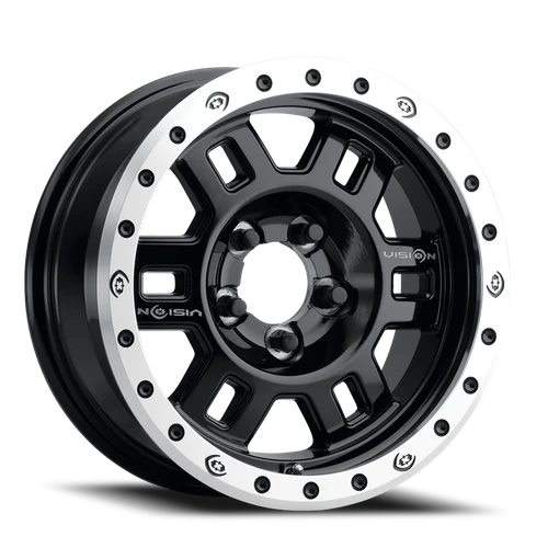 Vision Manx Competition 398 Wheel 16x7 5x114.3 Gloss Black With Machined Lip 0mm | 398-6765GBML0