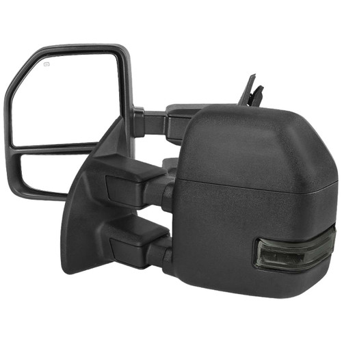 Spec-D Black Heated Power Towing Mirrors w/ Smoked Turn Signal | SPE RMX-F25099F1GH-P-FS