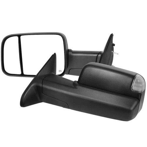 Spec-D Black Texture Towing Mirrors | SPE RMX-RAM13HP-AT-FS