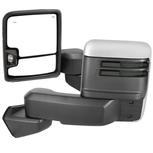 Spec-D Right Side Chrome Heated Power Towing Mirror w/ Smoked Turn Signal | SPE RMX-SIE1915G2GHP-FS
