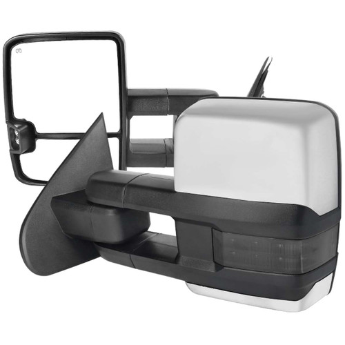 Spec-D Chrome Heated Power Towing Mirrors w/ Smoked Turn Signal | SPE RMX-SIV14G2GHP-TS-FS