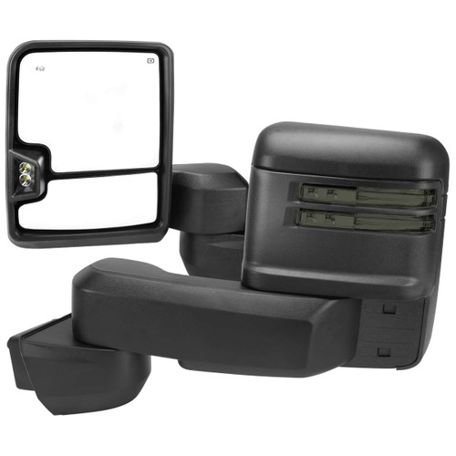 Spec-D Matte Black Heated Power Towing Mirror w/ Smoked Turn Signal | SPE RMX-SIV2025G3GHP-FS