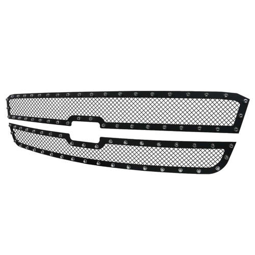 Spec-D Black Rivet Style Steel Grille Insert | SPE HBG-SIV0315BKSS2P-YH