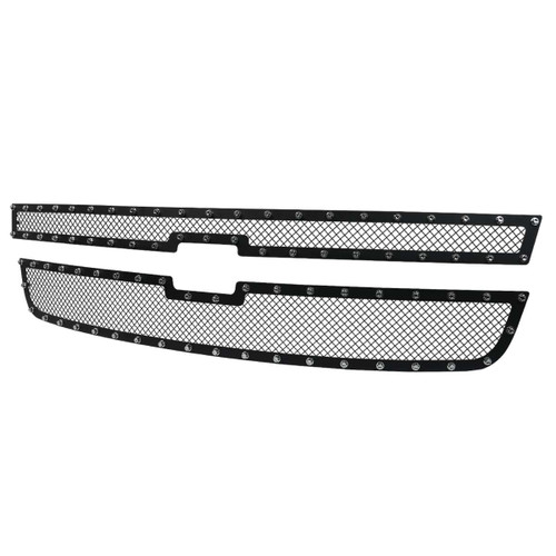 Spec-D Black Rivet Style Steel Grille Insert | SPE HBG-SIV0615BKSS2P-YH