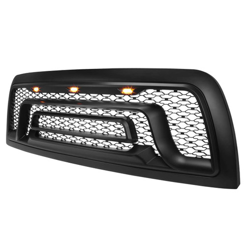 Spec-D Matte Black Grille w/ LED Accents | SPE HG-RAM1025BB-LED-JB