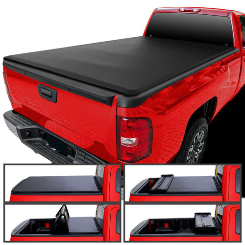 Spec-D 6.5 Foot Quad Fold Tonneau Cover | SPE TC4-SIV07-65-SP