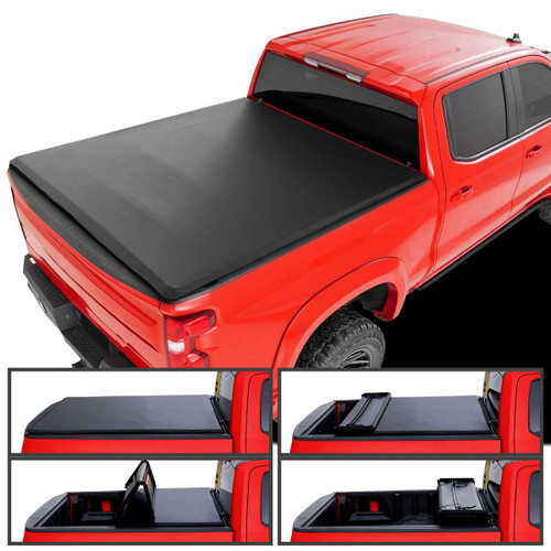 Spec-D 6 Foot 9 Inch Quad Fold Tonneau Cover | SPE TC4-SIV20-69-SP