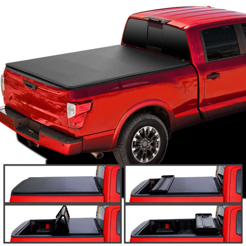 Spec-D 6 Foot 7 Inch Quad Fold Tonneau Cover | SPE TC4-TIT17-67-SP