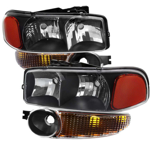 Spec-D Headlight & Bumper Light Combo w/ Black Housing | SPE 2LBLH-DEN00JM-RO