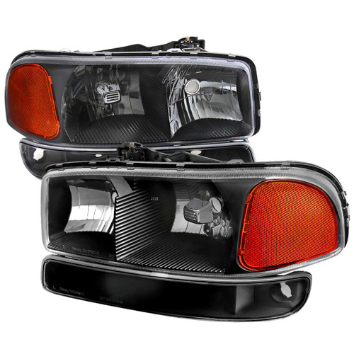 Spec-D Smoked Headlight & Bumper Light Combo w/ Crystal Housing | SPE 2LBLH-GMC99JM-RS